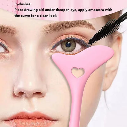 Multi-Functional Eyeliner Stencil Wing Tips Silicone Eyeliner Aid Marscara Drawing Lipstick Wearing Aid Reusable Makeup Tools