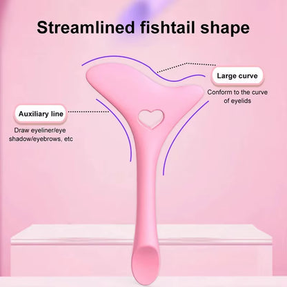 Multi-Functional Eyeliner Stencil Wing Tips Silicone Eyeliner Aid Marscara Drawing Lipstick Wearing Aid Reusable Makeup Tools