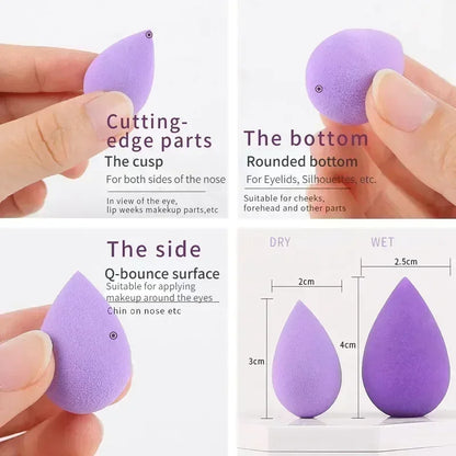 7/8Pcs Mini Makeup Sponge Face Beauty Cosmetic Powder Puff for Foundation Cream Concealer Make up Blender Tool with Storage Box