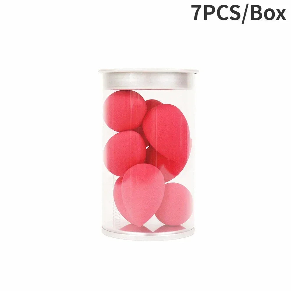 7/8Pcs Mini Makeup Sponge Face Beauty Cosmetic Powder Puff for Foundation Cream Concealer Make up Blender Tool with Storage Box