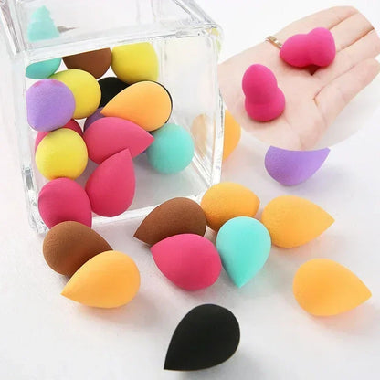 7/8Pcs Mini Makeup Sponge Face Beauty Cosmetic Powder Puff for Foundation Cream Concealer Make up Blender Tool with Storage Box