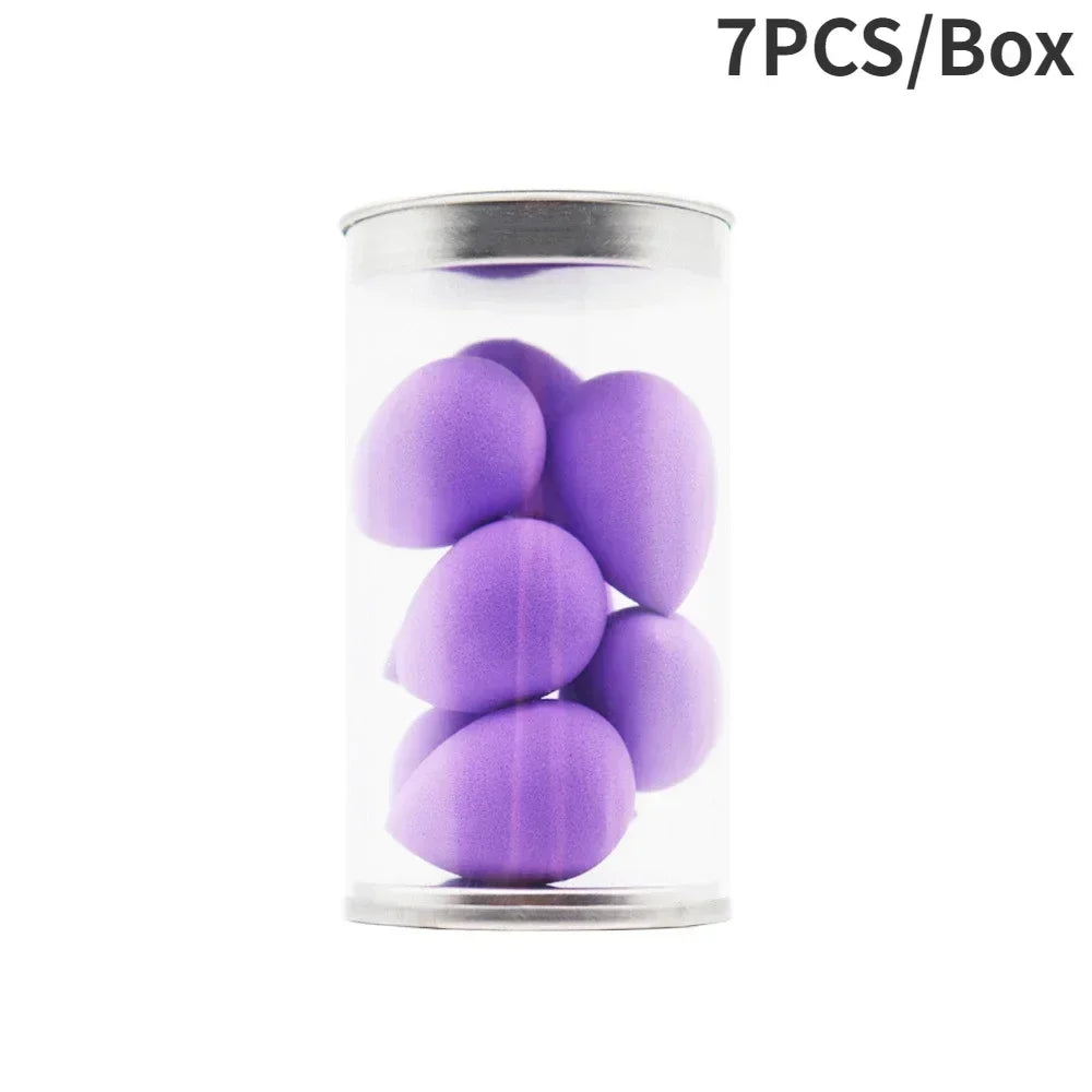 7/8Pcs Mini Makeup Sponge Face Beauty Cosmetic Powder Puff for Foundation Cream Concealer Make up Blender Tool with Storage Box