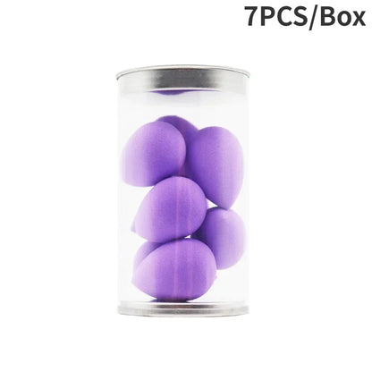 7/8Pcs Mini Makeup Sponge Face Beauty Cosmetic Powder Puff for Foundation Cream Concealer Make up Blender Tool with Storage Box