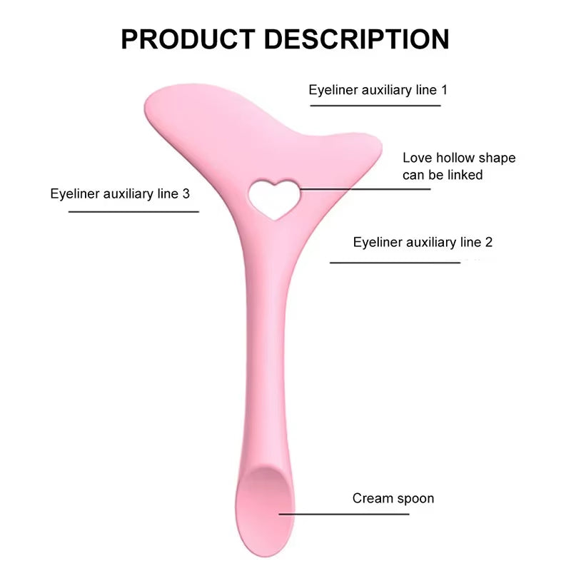Multi-Functional Eyeliner Stencil Wing Tips Silicone Eyeliner Aid Marscara Drawing Lipstick Wearing Aid Reusable Makeup Tools