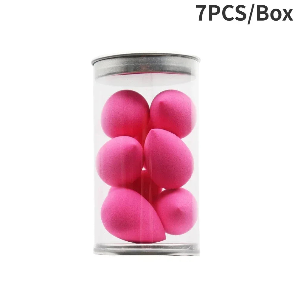 7/8Pcs Mini Makeup Sponge Face Beauty Cosmetic Powder Puff for Foundation Cream Concealer Make up Blender Tool with Storage Box