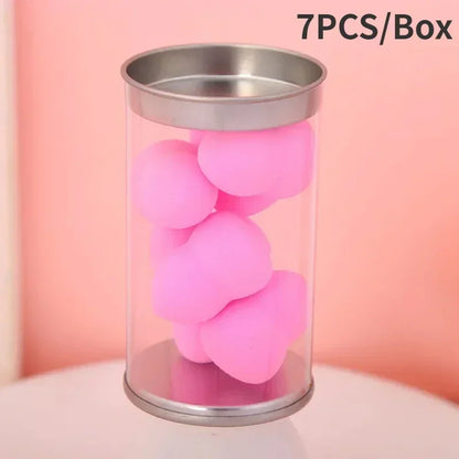 7/8Pcs Mini Makeup Sponge Face Beauty Cosmetic Powder Puff for Foundation Cream Concealer Make up Blender Tool with Storage Box