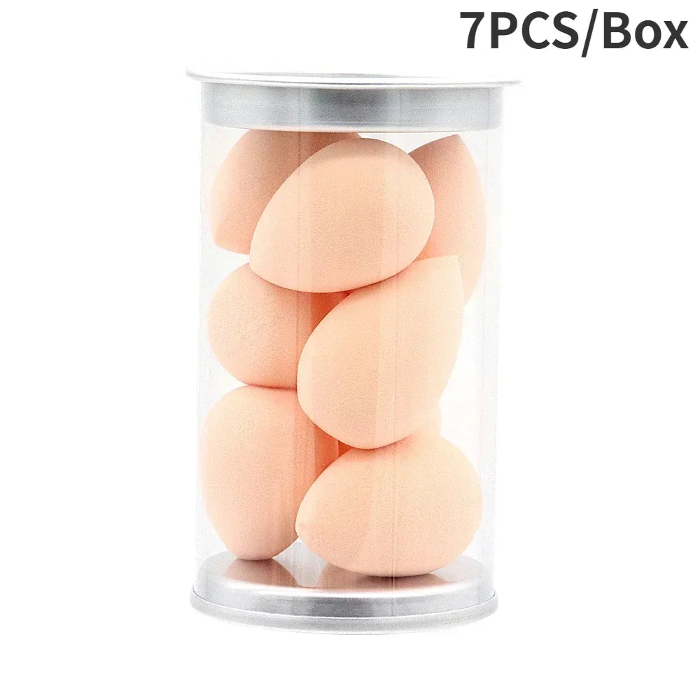 7/8Pcs Mini Makeup Sponge Face Beauty Cosmetic Powder Puff for Foundation Cream Concealer Make up Blender Tool with Storage Box
