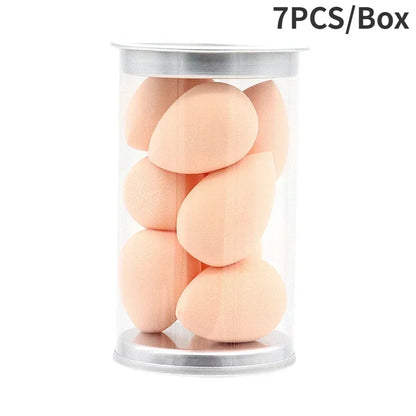 7/8Pcs Mini Makeup Sponge Face Beauty Cosmetic Powder Puff for Foundation Cream Concealer Make up Blender Tool with Storage Box
