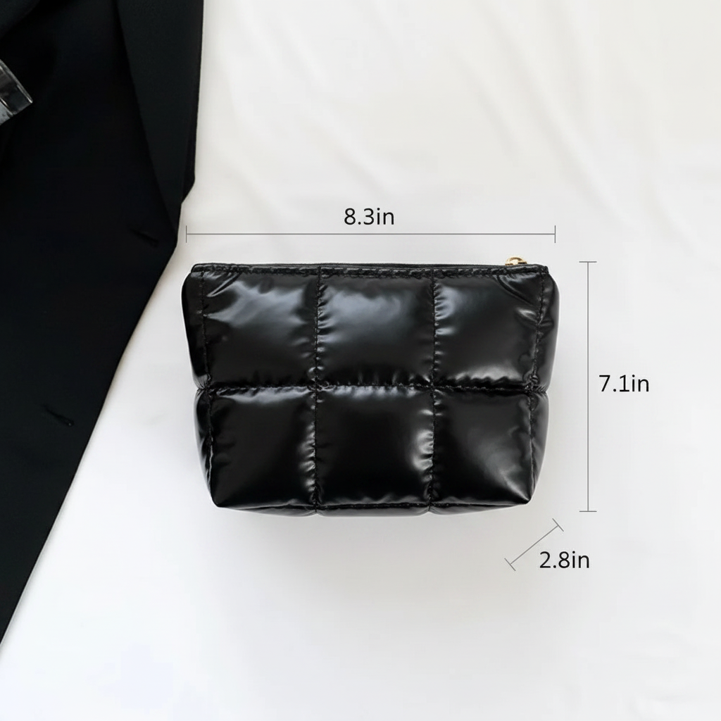 Bolsa de Maquillaje Acolchada Premium | Organizador Cosmético de Gran Capacidad