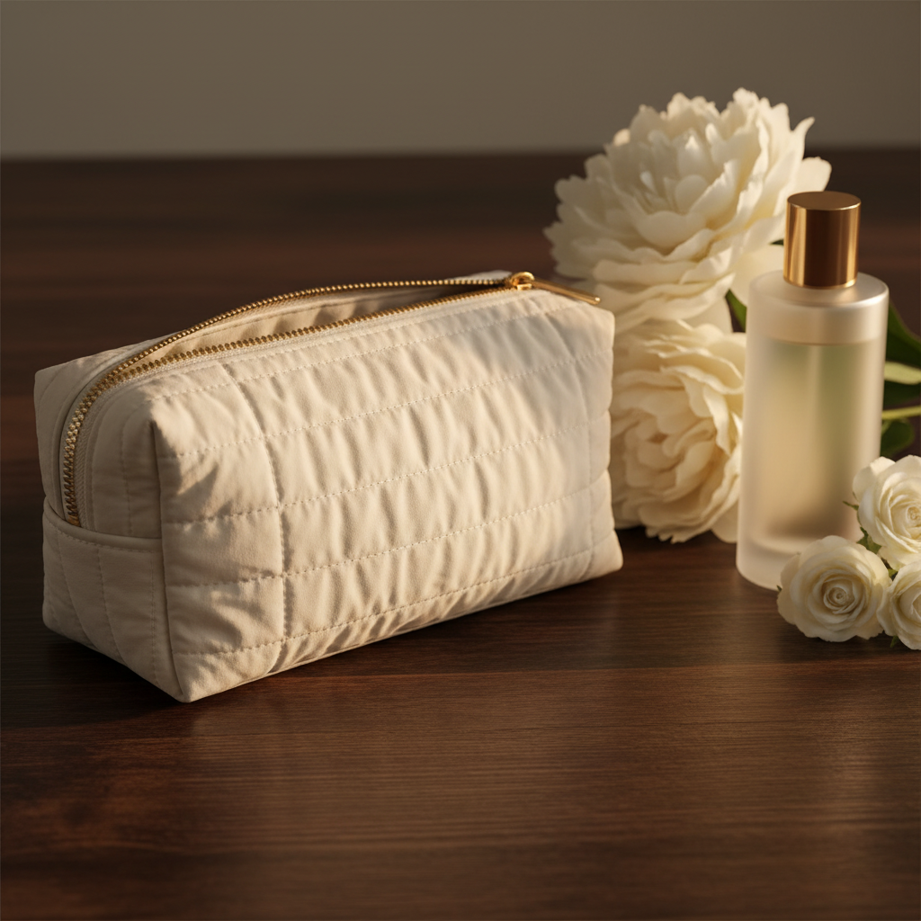 Bolsa de Maquillaje Acolchada Premium | Organizador Cosmético de Gran Capacidad