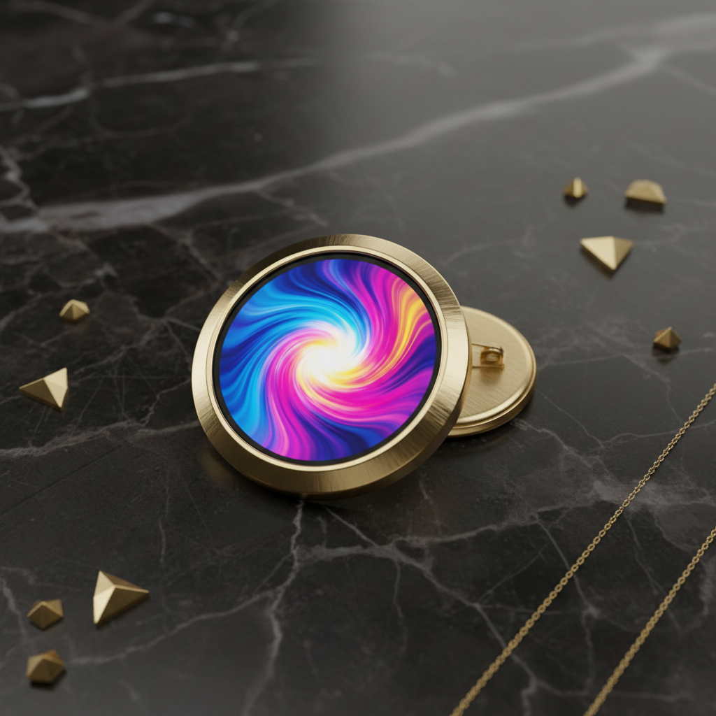 Pin Badge Flat Lay